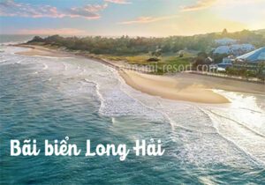 Bãi biển long hải tuyệt đẹp với bờ cát trắng bên cạnh rừng cây xanh ngát